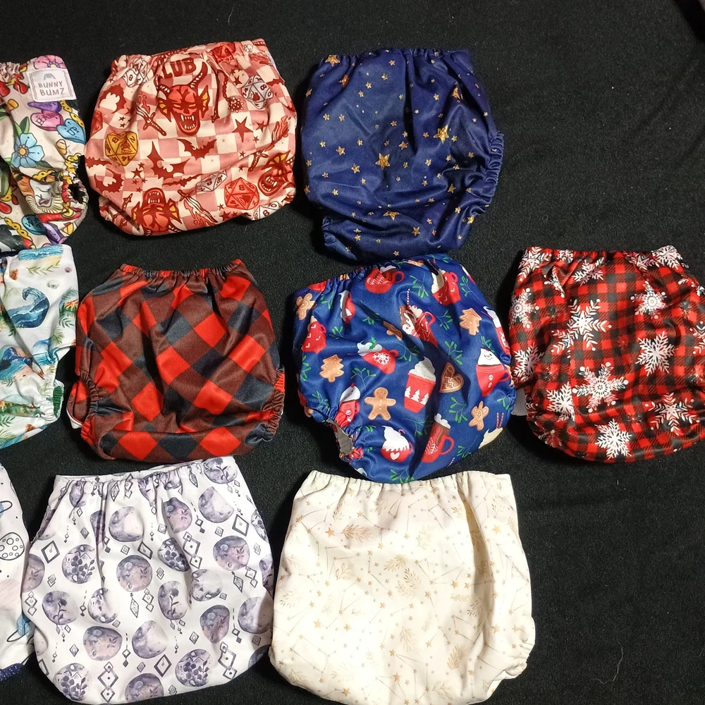 AWJ Cloth Diaper Destash Bundle -13 Total - Athletic Wicking Jersey Stout House